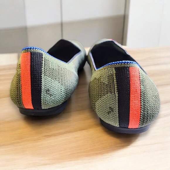 Rothys NWOT rare limited edition olive camo ballerina flats women's 7.5 US - Picture 11 of 14